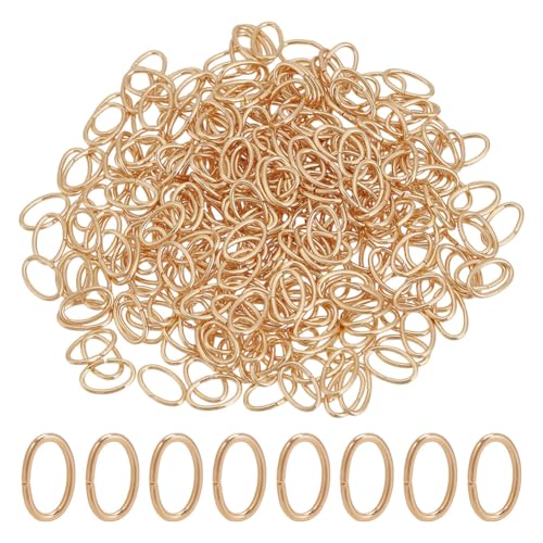 arricraft 500 Stück 8x5mm Echte 18 Karat Vergoldete Offene Ovale Biegeringe Edelstahl Verbindungsringe Schmuck DIY Befunde Für Die Herstellung von Armbändern Und Halsketten von arricraft