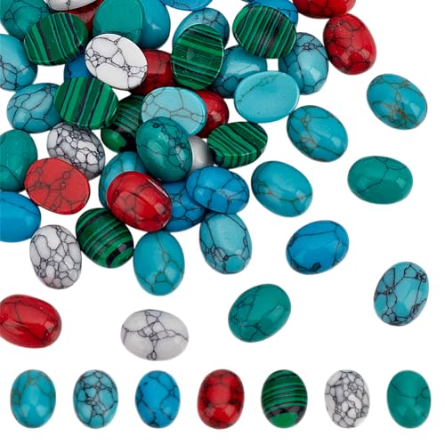 arricraft 56 Stück Steincabochons 7 Farbe 9mm Strukturierte Howlith Cabochons Halbovale Form Synthetischer Türkis Cabochon Für Die Herstellung von Armbändern Halsketten Ohrringen Kameen arricraft 56 Stück Steincabochons 7 Farbe 9mm Strukturierte Howlith Cabochons Halbovale Form Synthetischer Türkis Cabochon Für Die Herstellung von Armbändern Halsketten Ohrringen Kameen von arricraft