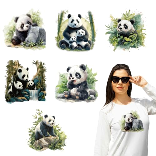 arricraft 6 Blätter Cartoon Panda Eisen auf Aufklebern, Aquarell Panda mit Bambus Druck Transfer Aufkleber Aufkleber für DIY T-Shirt Jeans Rucksäcke Familien Kleidung Hut Dekoration Applique arricraft 6 Blätter Cartoon Panda Eisen auf Aufklebern, Aquarell Panda mit Bambus Druck Transfer Aufkleber Aufkleber für DIY T-Shirt Jeans Rucksäcke Familien Kleidung Hut Dekoration Applique von arricraft
