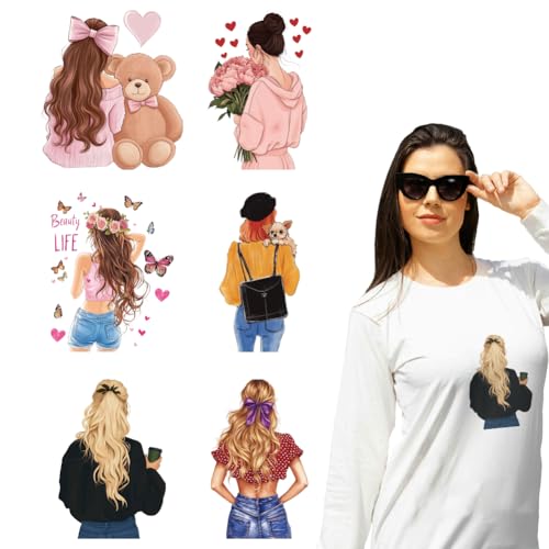 arricraft 6 Blätter Frauen Outfits Eisen auf Aufklebern, Rücken von Mädchen in verschiedenen Outfits Drucken Transfer Aufkleber Aufkleber für DIY T-Shirt Familien Kleidung Hut Dekoration arricraft 6 Blätter Frauen Outfits Eisen auf Aufklebern, Rücken von Mädchen in verschiedenen Outfits Drucken Transfer Aufkleber Aufkleber für DIY T-Shirt Familien Kleidung Hut Dekoration von arricraft