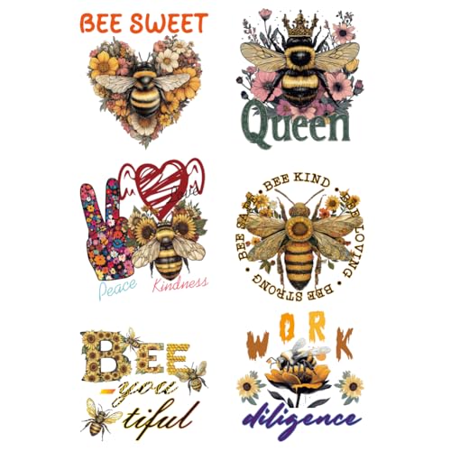arricraft 6 Blatt Aufnäher Zum Aufbügeln Mit Bienenmotiv Bügelbild Mit Eulen Blumen Bienen Motiv Süße Bienen Freundliche Bienen Liebevolle Transferaufkleber Waschbare PET Aufnäher Für Kleidungsdekor arricraft 6 Blatt Aufnäher Zum Aufbügeln Mit Bienenmotiv Bügelbild Mit Eulen Blumen Bienen Motiv Süße Bienen Freundliche Bienen Liebevolle Transferaufkleber Waschbare PET Aufnäher Für Kleidungsdekor von arricraft