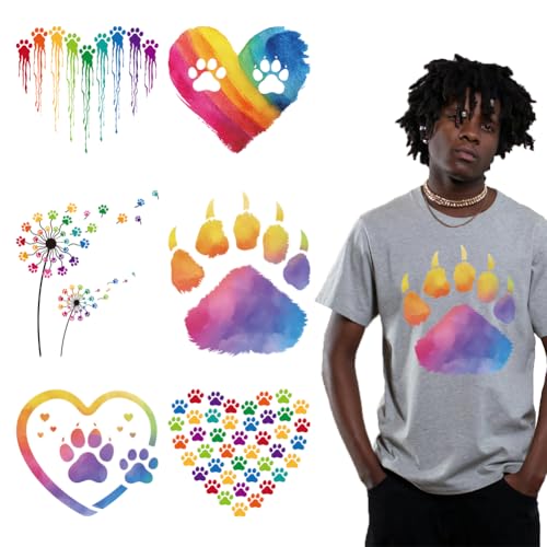 arricraft 6 Blatt Bunte Pfotenabdrücke Wald Bügelaufkleber Transferaufkleber Mit Tierpfoten Und Herz Print Für Selbstgemachte T Shirts Jeans Rucksäcke Familien Kleidung Hüte Dekorationsapplikationen arricraft 6 Blatt Bunte Pfotenabdrücke Wald Bügelaufkleber Transferaufkleber Mit Tierpfoten Und Herz Print Für Selbstgemachte T Shirts Jeans Rucksäcke Familien Kleidung Hüte Dekorationsapplikationen von arricraft