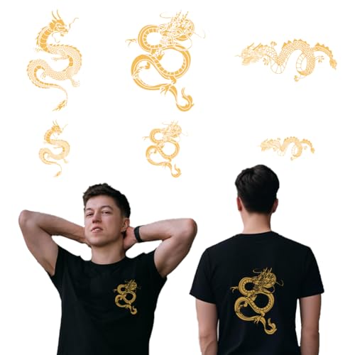 arricraft 6 Blatt Stoff Aufbügleraufkleber Mit Drachenmotiv Wärmeübertragungsaufkleber Mit Goldenem Drachenmuster Für Selbstgemachte T Shirts Rucksäcke Familien Kleidung Hüte Dekorationsapplikationen arricraft 6 Blatt Stoff Aufbügleraufkleber Mit Drachenmotiv Wärmeübertragungsaufkleber Mit Goldenem Drachenmuster Für Selbstgemachte T Shirts Rucksäcke Familien Kleidung Hüte Dekorationsapplikationen von arricraft