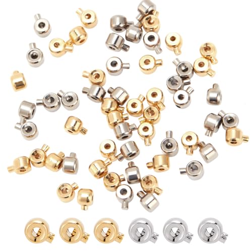 arricraft 60 Stück Messing-Quetschperlen, 2 Farben Lose Rondelle Spacer Perlen Metall Unregelmäßige Form Crimp Charms Zubehör Für Armband Halskette Schmuckherstellung Silber & Golden arricraft 60 Stück Messing-Quetschperlen, 2 Farben Lose Rondelle Spacer Perlen Metall Unregelmäßige Form Crimp Charms Zubehör Für Armband Halskette Schmuckherstellung Silber & Golden von arricraft