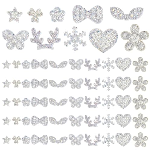 arricraft 60 Stück Verschiedene Perlen-Stoffflicken, 10 Stile Strassstoff-Aufnäher Zum Aufnähen, Geweih/Schneeflocke/Stern, Perlen-Pailletten-Applikation, Zubehör Für Kleidung, Reparatur, Applikation arricraft 60 Stück Verschiedene Perlen-Stoffflicken, 10 Stile Strassstoff-Aufnäher Zum Aufnähen, Geweih/Schneeflocke/Stern, Perlen-Pailletten-Applikation, Zubehör Für Kleidung, Reparatur, Applikation von arricraft