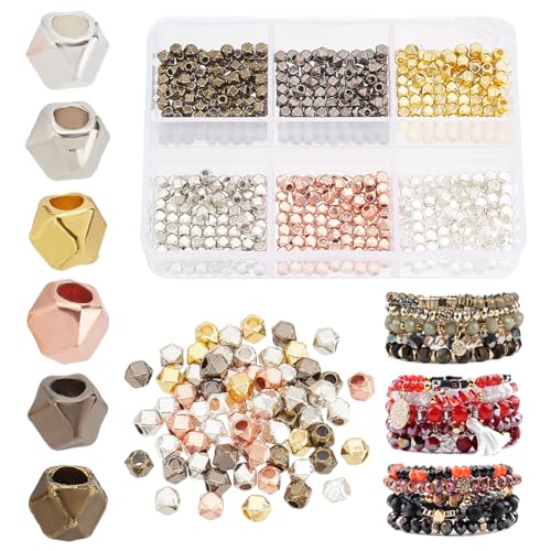 arricraft 600 Stück 3 mm Geometrische Metallperlen, 6 Farben Polyeder Würfel Spacer Perlen Charm Facettierte Ecklose Würfelperlen Für Halskette Armband Ohrringe Schmuck DIY Herstellung Handwerk arricraft 600 Stück 3 mm Geometrische Metallperlen, 6 Farben Polyeder Würfel Spacer Perlen Charm Facettierte Ecklose Würfelperlen Für Halskette Armband Ohrringe Schmuck DIY Herstellung Handwerk von arricraft