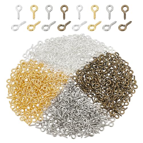 arricraft 800 Stück Kleine Schraubösenstifte, 4 Farben Gewindeverschlüsse Haken Eisenösenstifte Haken Selbstschneidende Metallösenschrauben Für DIY Charms Anhänger Halbgebohrte arricraft 800 Stück Kleine Schraubösenstifte, 4 Farben Gewindeverschlüsse Haken Eisenösenstifte Haken Selbstschneidende Metallösenschrauben Für DIY Charms Anhänger Halbgebohrte von arricraft