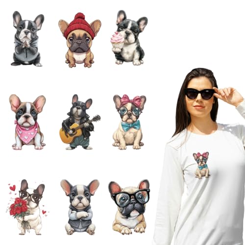arricraft 9 Blätter Französische Bulldog Eisen auf Aufklebern, Bulldog verschiedener Outfits Drucken Transfer Aufkleber Aufkleber für DIY T-Shirt Familien Kleidung Hut Dekoration Applique arricraft 9 Blätter Französische Bulldog Eisen auf Aufklebern, Bulldog verschiedener Outfits Drucken Transfer Aufkleber Aufkleber für DIY T-Shirt Familien Kleidung Hut Dekoration Applique von arricraft