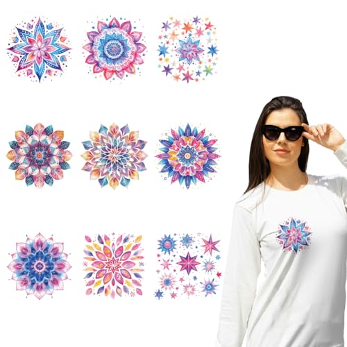 arricraft 9 Blätter Mandalas Thema Eisen auf Aufklebern, bunte Sternblätter Mandalas Druck Transfer Aufkleber Aufkleber für DIY T-Shirt Familien Kleidung Hut Dekoration arricraft 9 Blätter Mandalas Thema Eisen auf Aufklebern, bunte Sternblätter Mandalas Druck Transfer Aufkleber Aufkleber für DIY T-Shirt Familien Kleidung Hut Dekoration von arricraft