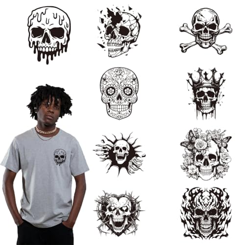 arricraft 9 Blatt Bügelaufkleber Mit Totenkopfmotiv Krone Riss Schädel Geste Wärmeübertragung Aufkleber Aufkleber Für DIY T Shirt Jeans Rucksäcke Familien Kleidung Hut Dekoration Applikation arricraft 9 Blatt Bügelaufkleber Mit Totenkopfmotiv Krone Riss Schädel Geste Wärmeübertragung Aufkleber Aufkleber Für DIY T Shirt Jeans Rucksäcke Familien Kleidung Hut Dekoration Applikation von arricraft