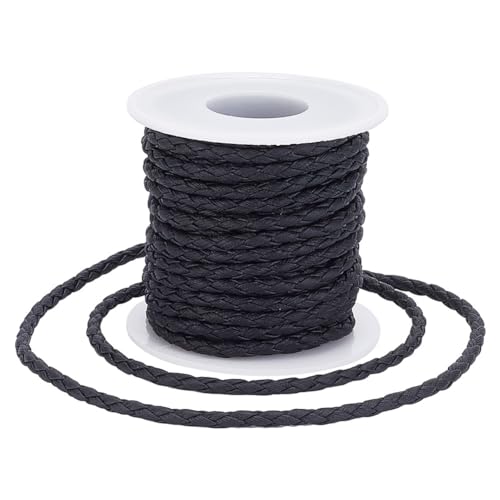 arricraft 9.14 m Geflochtenes Lederband, 4 mm Breite, Schwarze, 3-Lagige, Gefaltete Bolo-Krawattenschnur Mit Spule, PU-Lederschnur, Spitze, Flach, Rund, Schnurseil Für DIY-Halsketten arricraft 9.14 m Geflochtenes Lederband, 4 mm Breite, Schwarze, 3-Lagige, Gefaltete Bolo-Krawattenschnur Mit Spule, PU-Lederschnur, Spitze, Flach, Rund, Schnurseil Für DIY-Halsketten von arricraft