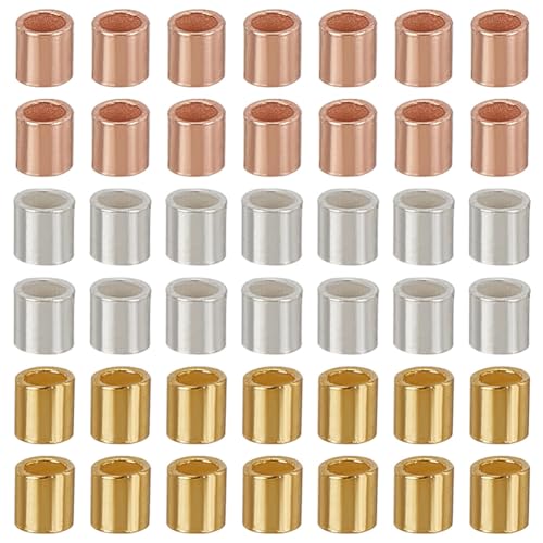 arricraft 90 Stück 925 Sterling Silber Quetschröhrchen Perlen, 3 Farben Säule Quetschperlen Perlen Kordelabschlusskappen Metallstopperperle Für Ohrring Halskette Armband DIY arricraft 90 Stück 925 Sterling Silber Quetschröhrchen Perlen, 3 Farben Säule Quetschperlen Perlen Kordelabschlusskappen Metallstopperperle Für Ohrring Halskette Armband DIY von arricraft