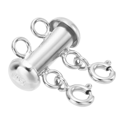 arricraft 925 Sterling Silber 2 Strang Layering Lock Connector Slide Tube Verschluss Mit Ringen Splitter Schiebeverschluss Halskettenverbinder Schichtverschluss Für Die Herstellung Mehrlagiger von arricraft