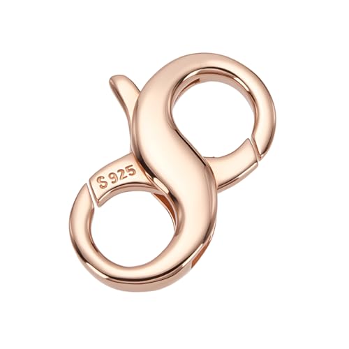 arricraft 925 Sterling Silber Karabinerverschlüsse Roségoldfarbener Karabinerverschluss Mit Doppelter Öffnung Verlängerungsverschluss Für Halsketten Und Armbänder Zum Selbermachen von Schmuckzubehör von arricraft