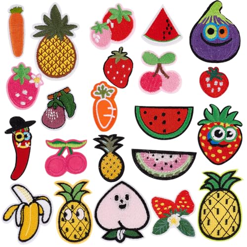 arricraft Aufnäher Zum Aufbügeln Mit Obst Und Gemüse, 46 Stück, Aufnäher Mit Bananen-, Orangen-, Karotten- Und Auberginenmotiv, Aus Polyester, Bestickte Aufnäher, Applikationen arricraft Aufnäher Zum Aufbügeln Mit Obst Und Gemüse, 46 Stück, Aufnäher Mit Bananen-, Orangen-, Karotten- Und Auberginenmotiv, Aus Polyester, Bestickte Aufnäher, Applikationen von arricraft