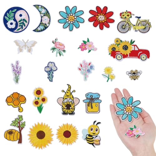 arricraft Aufnäher Zum Aufbügeln Motiv: Bienen Und Blumen Aus Polyester 22 Stück 2 Sets Bunte Stickerei Nähflicken Kleidung Dekoratives Stoffapplikationsset Für Selbstgemachte Jacken Taschen Jeans arricraft Aufnäher Zum Aufbügeln Motiv: Bienen Und Blumen Aus Polyester 22 Stück 2 Sets Bunte Stickerei Nähflicken Kleidung Dekoratives Stoffapplikationsset Für Selbstgemachte Jacken Taschen Jeans von arricraft
