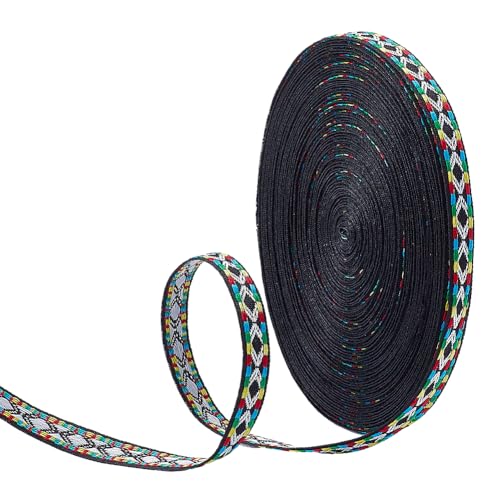 arricraft Besticktes Vintage Band 16.6 Yard 0.5 Zoll Stoff Nähband Gewebt Farbiger Rand Flaches Rautenmuster Fransen Dekorbesatz Ethnisches Besticktes Band Für DIY Kleidung Vorhangdekoration arricraft Besticktes Vintage Band 16.6 Yard 0.5 Zoll Stoff Nähband Gewebt Farbiger Rand Flaches Rautenmuster Fransen Dekorbesatz Ethnisches Besticktes Band Für DIY Kleidung Vorhangdekoration von arricraft