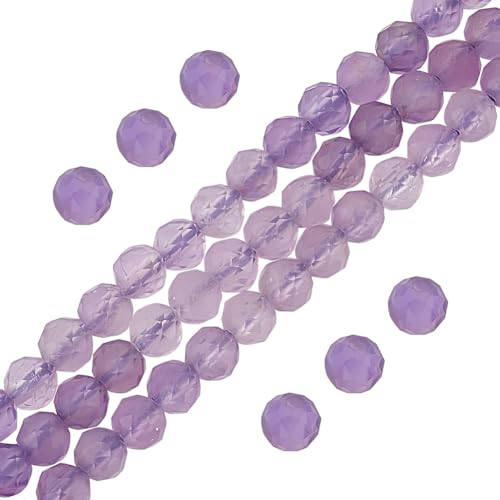 arricraft Ca. 119 Stück Facettierte Natürliche Amethystperlen, Lila Briolette-Perlen, Rund, Kristallperlen, Strang, Tschechische Facettierte Perlen, Edelstein, Lose Perlen Für Die Herstellung arricraft Ca. 119 Stück Facettierte Natürliche Amethystperlen, Lila Briolette-Perlen, Rund, Kristallperlen, Strang, Tschechische Facettierte Perlen, Edelstein, Lose Perlen Für Die Herstellung von arricraft