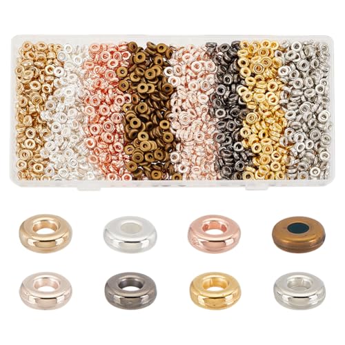 arricraft Ca. 1600 Stück 16mm Flache Runde Abstandsperlen. 8 Farben CCB Kunststoffperlen Rondelle Abstandsperlen Scheibe Lose Perlen Für DIY Halskette Armband Ohrring Schmuckherstellung von arricraft