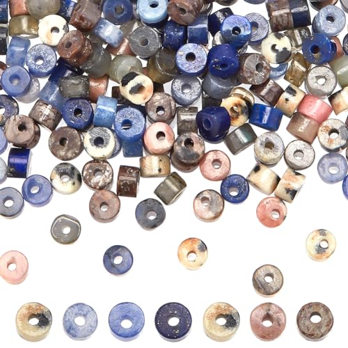 arricraft Ca. 210 Stück Heishi-Perlen Aus Naturstein, 7 Stil Gemischte Scheiben-Edelsteinperlenstränge, Flache, Runde Steinperlen, Lose Abstandssteinperlen Zur Herstellung von Armbändern arricraft Ca. 210 Stück Heishi-Perlen Aus Naturstein, 7 Stil Gemischte Scheiben-Edelsteinperlenstränge, Flache, Runde Steinperlen, Lose Abstandssteinperlen Zur Herstellung von Armbändern von arricraft