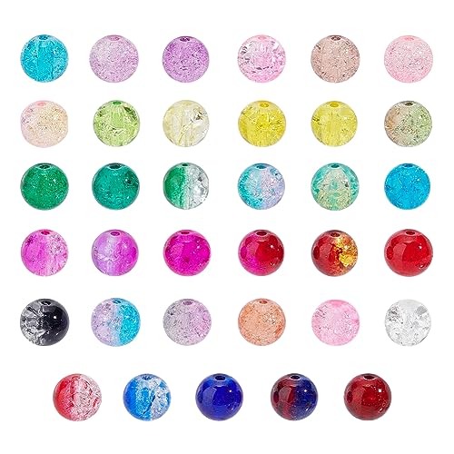 arricraft Ca. 875 Stück, 35 Farben, Runde Crackle Glasperlen, Transparente Bunte Sprühlackierte Perle, Lose Abstandsperlen Für Armbänder, Halsketten, Schmuckherstellung, Bastelprojekte arricraft Ca. 875 Stück, 35 Farben, Runde Crackle Glasperlen, Transparente Bunte Sprühlackierte Perle, Lose Abstandsperlen Für Armbänder, Halsketten, Schmuckherstellung, Bastelprojekte von arricraft