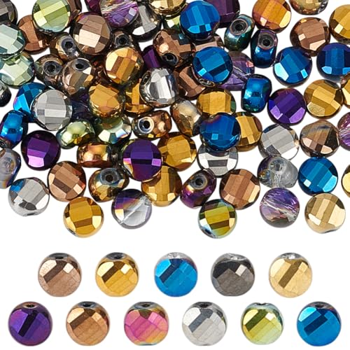 arricraft Facettierte Lose Glasperlen 110 Stück Bunte Flache Runde Plattierte Kristall Abstandshalterperlen Klares Handgefertigtes Perlenset Für Die Herstellung von DIY Armbändern Halsketten Zubehör arricraft Facettierte Lose Glasperlen 110 Stück Bunte Flache Runde Plattierte Kristall Abstandshalterperlen Klares Handgefertigtes Perlenset Für Die Herstellung von DIY Armbändern Halsketten Zubehör von arricraft