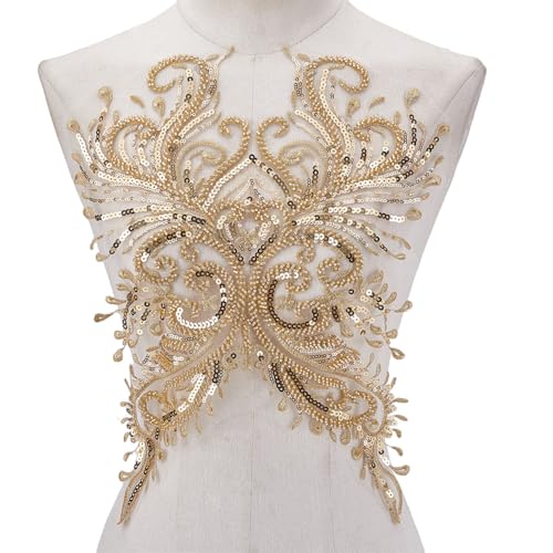 arricraft Goldene Pailletten-Applikationen, Vintage-Blumenstickerei, Perlen-Pailletten, Spitzenapplikationen, zum Nähen, Herstellen von Kleidern, Kleidung, DIY-Zubehör arricraft Goldene Pailletten-Applikationen, Vintage-Blumenstickerei, Perlen-Pailletten, Spitzenapplikationen, zum Nähen, Herstellen von Kleidern, Kleidung, DIY-Zubehör von arricraft