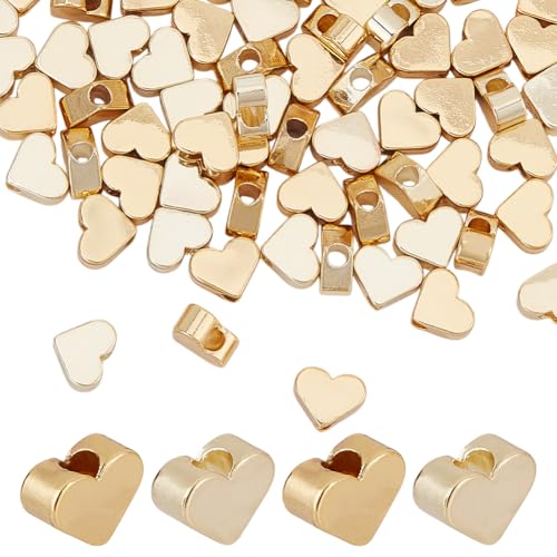 arricraft Herzperlen aus 18 Karat und 14 Karat, 2 Farben, Messing, Herz-Abstandshalter, europäische Herzperlen, kleines Loch, lose Perlen für Valentinstag, Ohrringe, Armbänder, Halsketten arricraft Herzperlen aus 18 Karat und 14 Karat, 2 Farben, Messing, Herz-Abstandshalter, europäische Herzperlen, kleines Loch, lose Perlen für Valentinstag, Ohrringe, Armbänder, Halsketten von arricraft