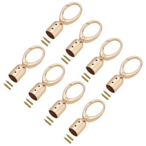arricraft Kordel-Endkappen, goldfarbenes Metall mit Karabinerverschlüssen und Schrauben, Klebeverschlüsse für Halsketten, Kordeln, Quasten, Lederschmuckherstellung, 8 Stück arricraft Kordel-Endkappen, goldfarbenes Metall mit Karabinerverschlüssen und Schrauben, Klebeverschlüsse für Halsketten, Kordeln, Quasten, Lederschmuckherstellung, 8 Stück von arricraft