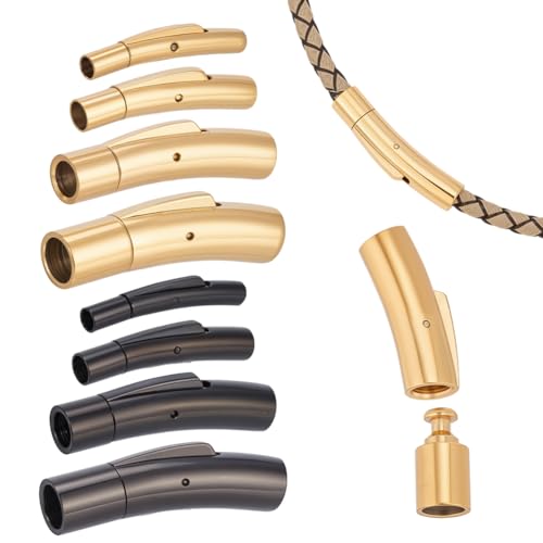 arricraft Lederschnur-Endverschluss, 304 Edelstahl, Bajonett-Verschlüsse, Säulenverschlüsse, Verbindungsstücke, Lederschnalle, Schnalle für DIY-Armbänder, Halsketten, Schmuckherstellung, 8 Stück arricraft Lederschnur-Endverschluss, 304 Edelstahl, Bajonett-Verschlüsse, Säulenverschlüsse, Verbindungsstücke, Lederschnalle, Schnalle für DIY-Armbänder, Halsketten, Schmuckherstellung, 8 Stück von arricraft