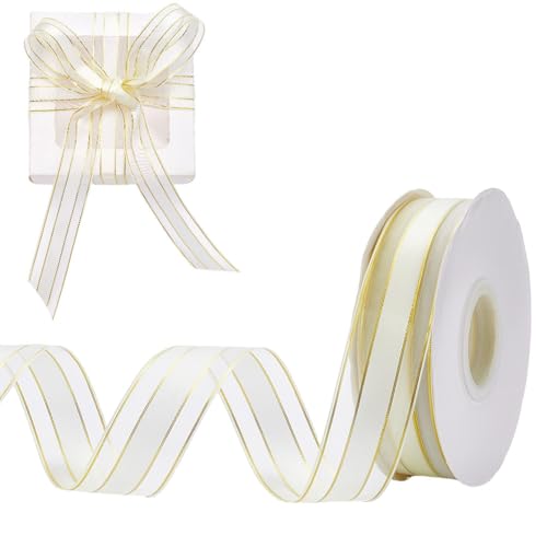 arricraft Polyesterband 50 Yard Hellgoldgelb 1 Zoll Breites Goldgestreiftes Weiches Satinband Aus Stoff Für Geschenkverpackungen Zubehör DIY Bastelarbeiten Weihnachtsdekoration Blumenarrangement arricraft Polyesterband 50 Yard Hellgoldgelb 1 Zoll Breites Goldgestreiftes Weiches Satinband Aus Stoff Für Geschenkverpackungen Zubehör DIY Bastelarbeiten Weihnachtsdekoration Blumenarrangement von arricraft