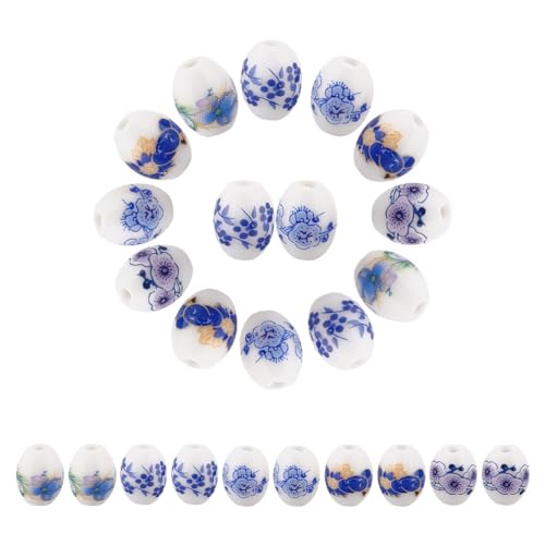 arricraft Porzellanperlen In Fassform, 50 Stück, 8 mm, 5 Farben, Handgefertigte Perlen, Blaue Und Weiße Porzellanperlen, Großes Loch, Blumen-Keramikperlen, Bunte Keramikperlen arricraft Porzellanperlen In Fassform, 50 Stück, 8 mm, 5 Farben, Handgefertigte Perlen, Blaue Und Weiße Porzellanperlen, Großes Loch, Blumen-Keramikperlen, Bunte Keramikperlen von arricraft