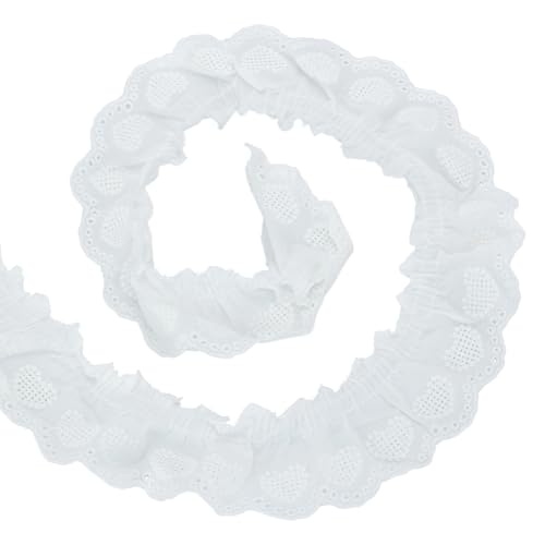 arricraft Spitzenband aus Baumwolle, 5,5 m breit, herzförmig, zum Nähen, Einfassung, Vorhang, Decke, hängende Teppiche, Kleidung, Heimdekoration (weiß) von arricraft