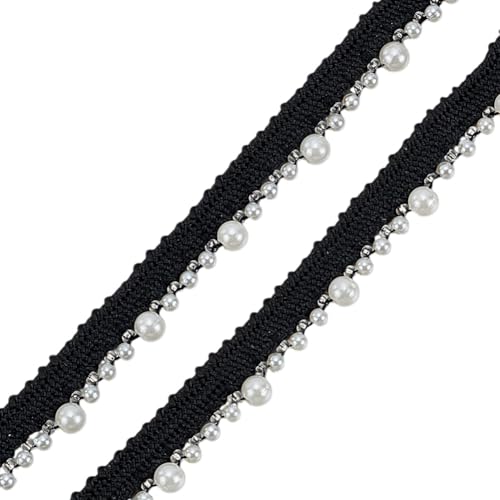 arricraft Spitzenband mit Kunstperlen und schwarzen Quasten, 4,5 m lang, 11 mm breit, Applikation, Perlenbesatz für Hochzeit, Nähen, Kleidung, Handwerk, Kostüm-Dekoration arricraft Spitzenband mit Kunstperlen und schwarzen Quasten, 4,5 m lang, 11 mm breit, Applikation, Perlenbesatz für Hochzeit, Nähen, Kleidung, Handwerk, Kostüm-Dekoration von arricraft