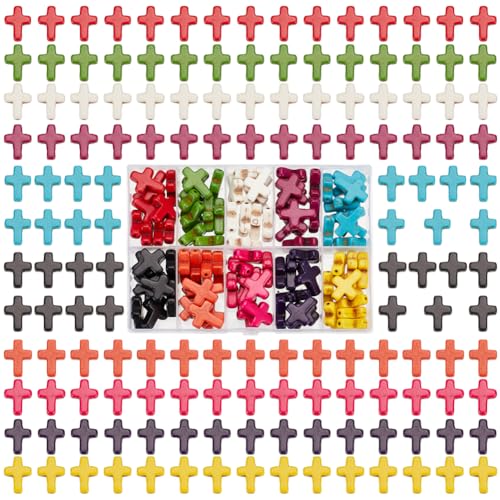 arricraft Türkisfarbene Kreuzperlen 100 Stück 10 Farbe Kreuz Synthetischer Türkis Stein Perle Kruzifix Charm Abstandsperlen Für Armbänder Ohrringe DIY Schmuckherstellung 20x15x4mm arricraft Türkisfarbene Kreuzperlen 100 Stück 10 Farbe Kreuz Synthetischer Türkis Stein Perle Kruzifix Charm Abstandsperlen Für Armbänder Ohrringe DIY Schmuckherstellung 20x15x4mm von arricraft