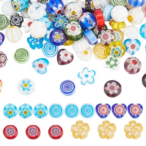 arricraft Verschiedene Lose Muranoglasperlen 120 Stück 5 Stil Blumenherz Runde Perlen Handgefertigte Millefiori Glasperlenstränge Für Armband Halskette Sommer Schmuckherstellung arricraft Verschiedene Lose Muranoglasperlen 120 Stück 5 Stil Blumenherz Runde Perlen Handgefertigte Millefiori Glasperlenstränge Für Armband Halskette Sommer Schmuckherstellung von arricraft