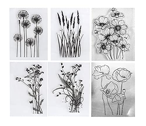 arriettycraft 6 Stück Löwenzahn, Lavendel, Mohnblumen, Gänseblümchen, Blätter, transparenter Stempel für dekorative Karten, Scrapbooking, Werkzeuge arriettycraft 6 Stück Löwenzahn, Lavendel, Mohnblumen, Gänseblümchen, Blätter, transparenter Stempel für dekorative Karten, Scrapbooking, Werkzeuge von arriettycraft