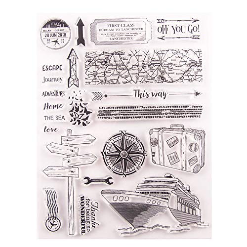 arriettycraft Adventure Travel Journey Sea Ship Gummistempel für Kartengestaltung, Dekoration und Scrapbooking von arriettycraft