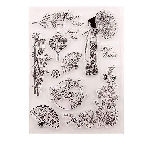 arriettycraft Chinesischer japanischer Stil Frauen Blumen Fan Laterne Transparente Stempel/Siegelalbum/Foto dekorative Karte machen klar Stempel arriettycraft Chinesischer japanischer Stil Frauen Blumen Fan Laterne Transparente Stempel/Siegelalbum/Foto dekorative Karte machen klar Stempel von arriettycraft
