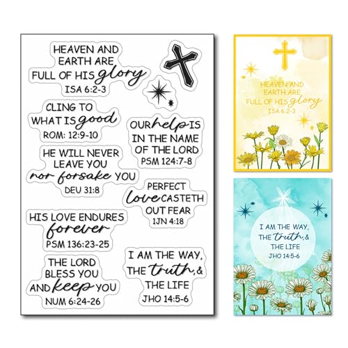 arriettycraft Christliche Bibelversen transparente Stempel für Kartenherstellung oder Journaling, Bibelzitate, Gummistempel, Bibelvers, Silikonstempel für Scrapbooking, Papierbasteln, Dekoration arriettycraft Christliche Bibelversen transparente Stempel für Kartenherstellung oder Journaling, Bibelzitate, Gummistempel, Bibelvers, Silikonstempel für Scrapbooking, Papierbasteln, Dekoration von arriettycraft