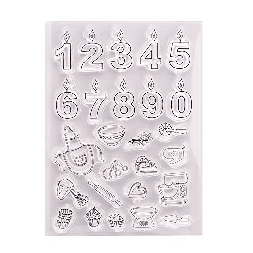 arriettycraft DIY Happy Birthday Kerzen, Kuchen, Cupcakes, Backutensilien, transparenter Stempel, Siegel, Scrapbook, dekorative Karten, klare Stempel von arriettycraft