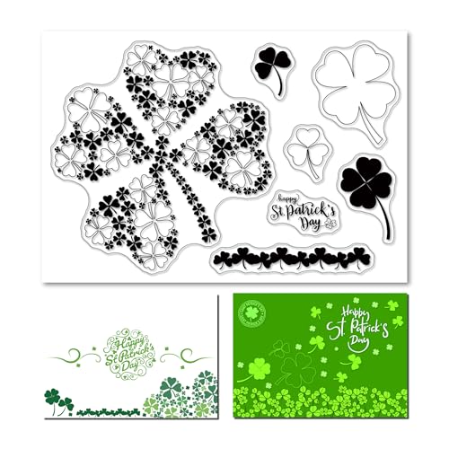 arriettycraft Große Kleeblatt-Stempel für Kartenherstellung oder Journaling, St. Patrick's Day Kleeblatt-Rand, klare Gummistempel für Tagebücher, Scrapbooking, Alben, Papierbasteln, Dekoration arriettycraft Große Kleeblatt-Stempel für Kartenherstellung oder Journaling, St. Patrick's Day Kleeblatt-Rand, klare Gummistempel für Tagebücher, Scrapbooking, Alben, Papierbasteln, Dekoration von arriettycraft