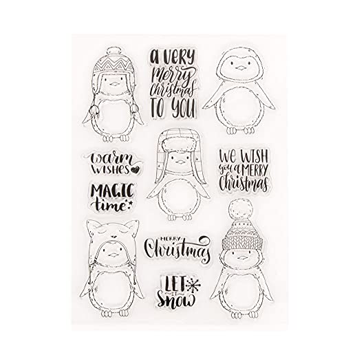 arriettycraft Gummistempel mit Aufschrift „Merry Christmas Pinguin“, transparent, für Weihnachtskarten, Dekoration und Bastelarbeiten arriettycraft Gummistempel mit Aufschrift „Merry Christmas Pinguin“, transparent, für Weihnachtskarten, Dekoration und Bastelarbeiten von arriettycraft