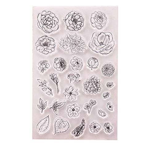arriettycraft Gummistempel zum Selbermachen, Motiv: Blumen und Blätter, transparent, für Sammelalben, Fotoalben, dekorative Karten arriettycraft Gummistempel zum Selbermachen, Motiv: Blumen und Blätter, transparent, für Sammelalben, Fotoalben, dekorative Karten von arriettycraft