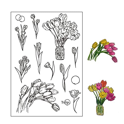 arriettycraft Gummistempel zum Selbermachen, Tulpenmotiv, transparent, für Fotoalbum, dekorative Karten, transparen arriettycraft Gummistempel zum Selbermachen, Tulpenmotiv, transparent, für Fotoalbum, dekorative Karten, transparen von arriettycraft