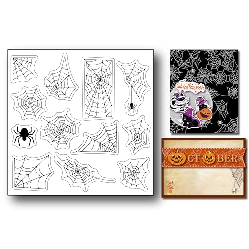 arriettycraft Transparente Halloween-Spinnennetz-Stempel für Kunst-Tagebücher oder Kartenherstellung, Halloween-Spinnen, Silikon, transparente Stempel für Karten, DIY, Scrapbooking, Papierbasteln, arriettycraft Transparente Halloween-Spinnennetz-Stempel für Kunst-Tagebücher oder Kartenherstellung, Halloween-Spinnen, Silikon, transparente Stempel für Karten, DIY, Scrapbooking, Papierbasteln, von arriettycraft