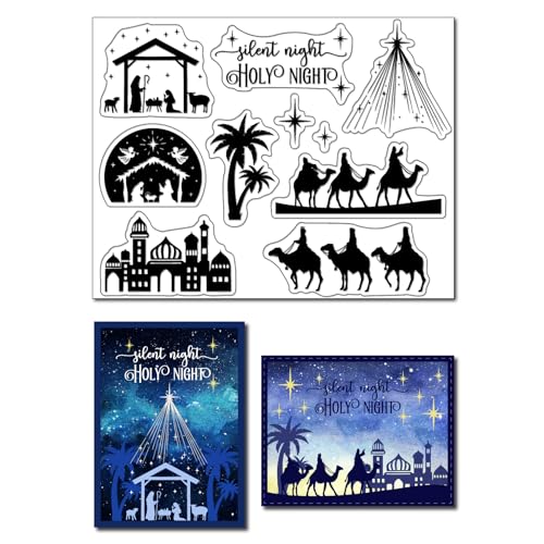 arriettycraft Heilige Nacht Clear Stamps Set Star of Bethlehem Scrapbooking Stempel Gummistempel für Kartenherstellung Geburt Jesus Christus Silikon Stempel für DIY Scrapbooking Herstellung arriettycraft Heilige Nacht Clear Stamps Set Star of Bethlehem Scrapbooking Stempel Gummistempel für Kartenherstellung Geburt Jesus Christus Silikon Stempel für DIY Scrapbooking Herstellung von arriettycraft