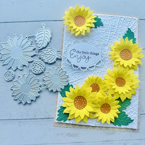 arriettycraft Metall-Stanzformen mit Sonnenblumen-Motiv für Kartenherstellung, Gänseblümchen, Stanzschablonen für DIY, Scrapbooking, Album, dekorative Prägepapier-Stanzformen für Kartenherstellung von arriettycraft