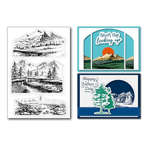 arriettycraft Natürliche Landschaft Berge Flüsse dekorative klare Stempel für Kartenherstellung und DIY Scrapbooking von arriettycraft