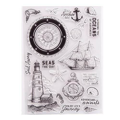 arriettycraft Ocean Adventure Journey Anchor Sail Seastar Seashell Dekorativer klarer Stempel für Kartenherstellung Scrapbooking DIY von arriettycraft